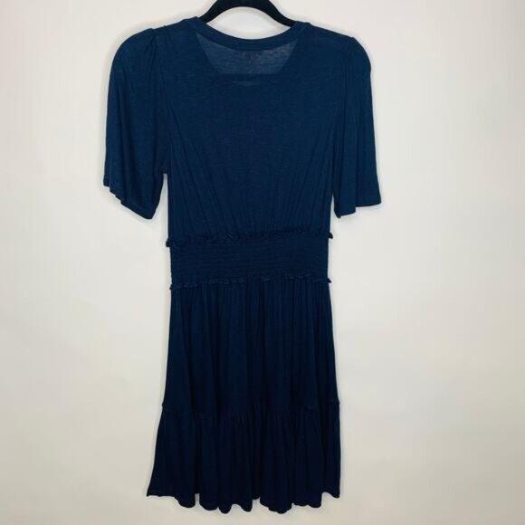 Rebecca Taylor Navy Blue Jersey Blouson Dress Sz Small - Picture 7 of 14